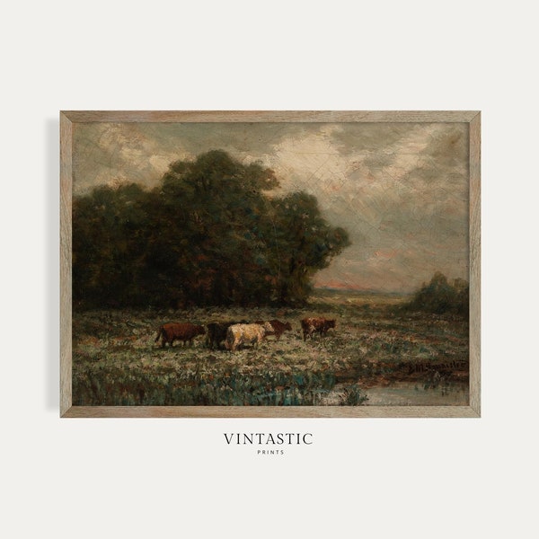 Country Oil Painting | Vintage Landscape Print | Farmhouse Art PRINTABLE | #61