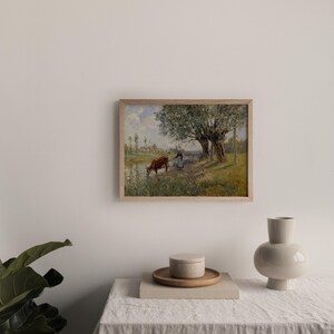 Bauernhaus Land Landschaft Ölgemälde Vintage Landschaft Wand Kunst PRINTABLE 98 Bild 8