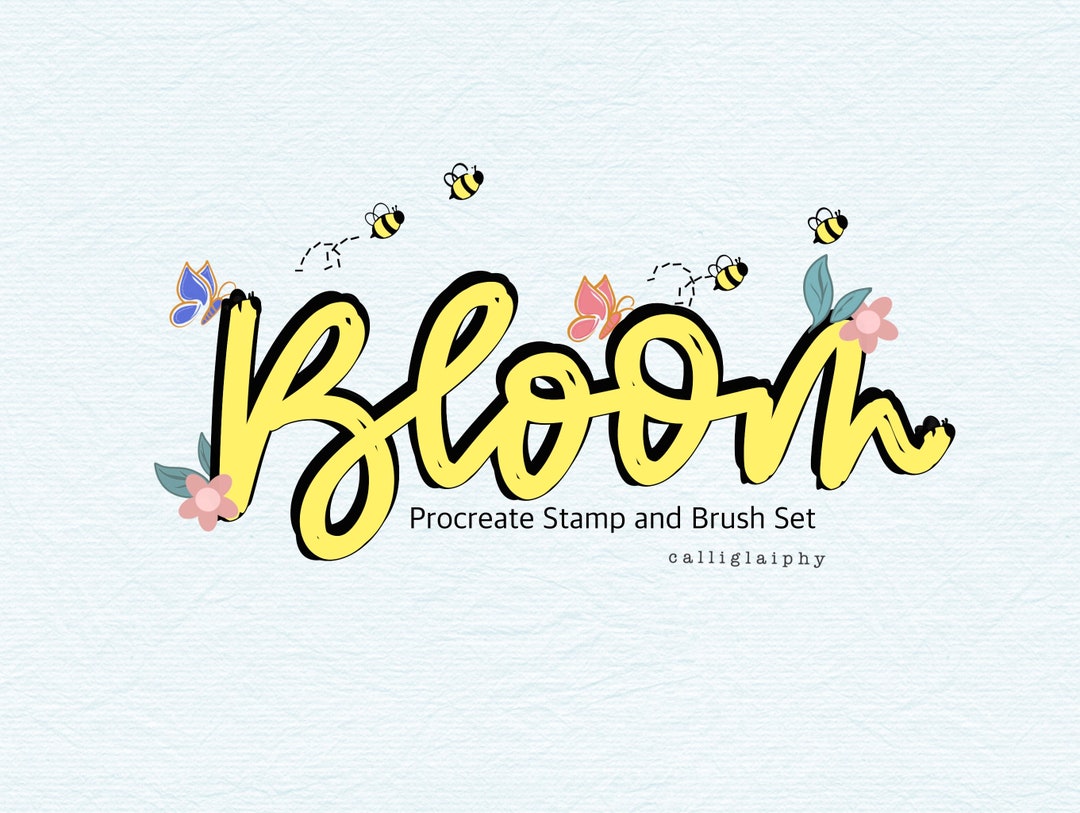 Bloom Lettering Brush Set, Procreate Stamps (digital Download) - Etsy