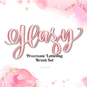 Juego de pinceles Glazy para Procreate, pincel para lettering, lettering para Procreate, pincel de caligrafía, lettering para iPad, juego de pinceles, lettering digital, Procreate