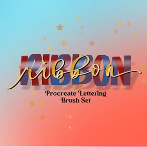 リボン Procreate ブラシ セット、レタリング ブラシ、Procreate レタリング、カリグラフィー ブラシ、IPad レタリング、ブラシ セット、デジタル レタリング