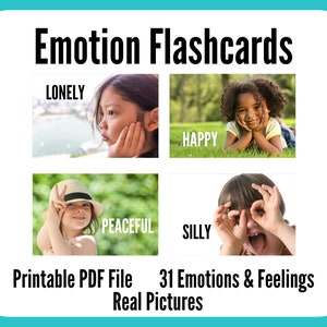 Emotion and Feeling Flashcards- Real Photos- Printable PDF File