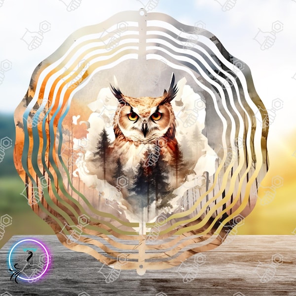 Owl Wind Spinner, Sublimation Design, PNG, Sublimation PNG, Digital Download, Wind Spinner PNG, Sublimation Template, Heat Transfer