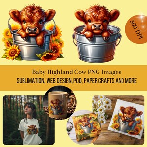 Highland cow/ Rustic/ Sunflower/ Inspirational / PNG/ Sublimation/ Farmhouse Design/ Digital/ PNG Download/ Clip Art