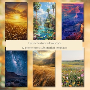 Nature Phone Case Designs, Sublimation Phone Case, Bundle Template, Custom Phone Case, iPhone, Samsung, One Size Fits All, Nature Landscape