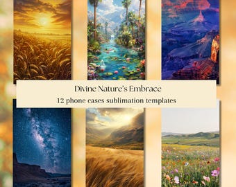 Nature Phone Case Designs, Sublimation Phone Case, Bundle Template, Custom Phone Case, iPhone, Samsung, One Size Fits All, Nature Landscape