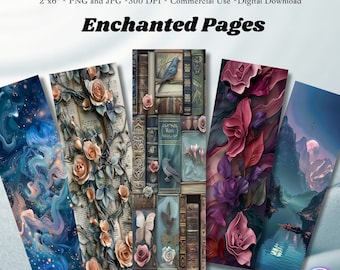 Enchanted Pages, Bookmark Sublimation, Bookmark set, Printable Bookmark, Bookmark design, Bookmark PNG, Sublimation Transfers, Book Gift