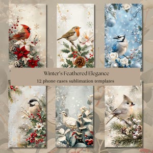 Wintervogel Sublimation PNG, Sublimationstelefonkasten Bündel, benutzerdefinierte Telefonhülle für iPhone, Samsung, Nokia, Einheitsgröße, Clipart