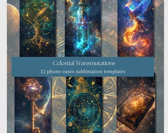 Celestial Transmutation DIY Sublimation Phone Case Collection Bundle Templates Custom Phone Cases iPhone Samsung One Size Fits All PNG