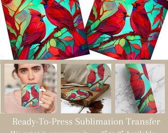 Cardinal Bird/ Birds/ Cardinals/ Nature/ Ready to Press Sublimation Transfer/ Sublimation Design/ Sublimation Transfer Heat Transfers 300DPI