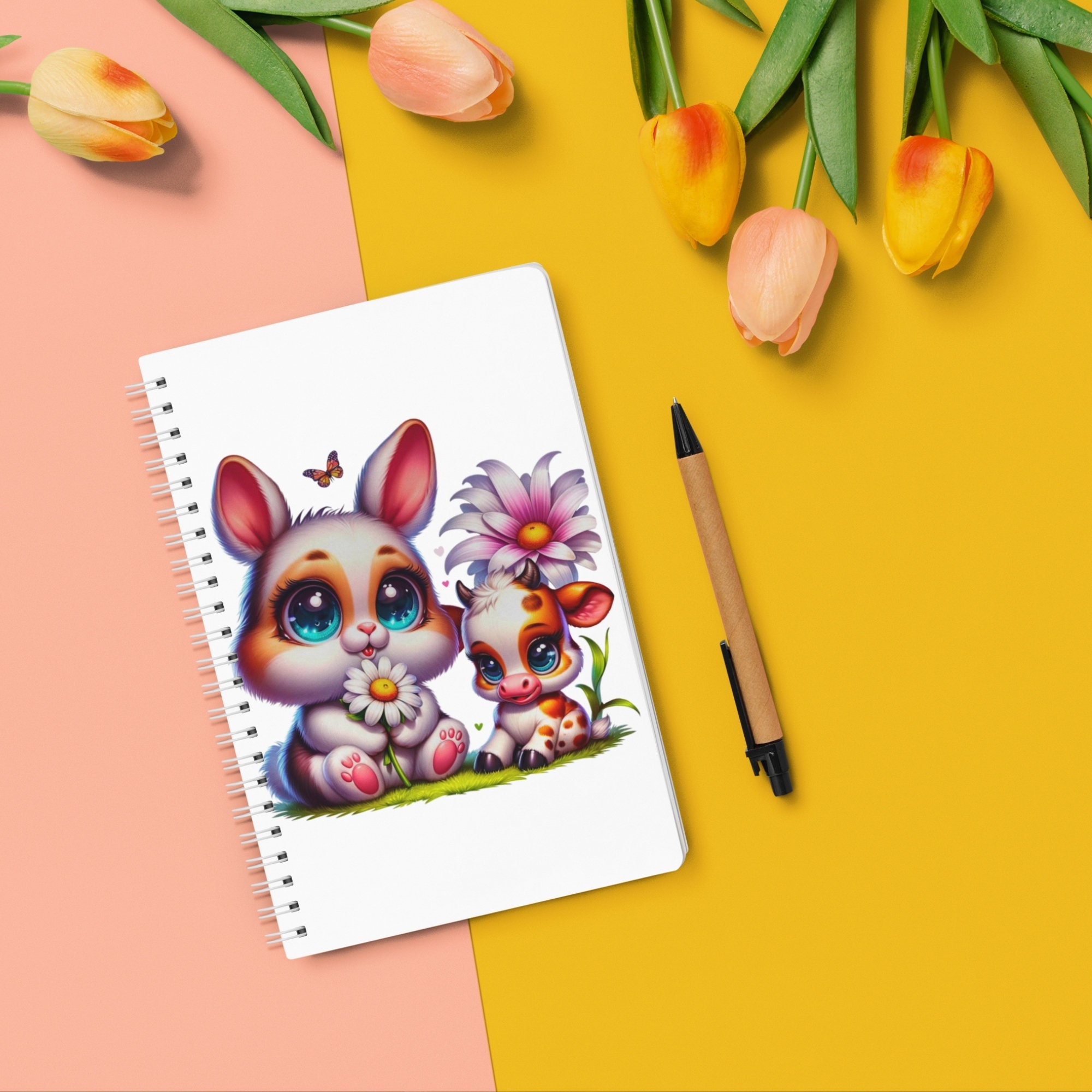 Bunny/ Cow/ Dreamy/ Cartoon/ Spring/springtime/ Easter / PNG ...