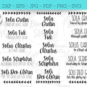 Five Solas Reformed Theology SVG, PNG