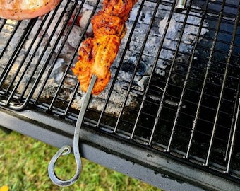BBQ Skewers. Hand forged BBQ Kebab Skewers - Set of 4