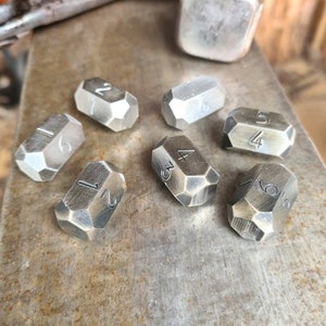 Hand forged steel pill dice 25mm Solid steel Blacksmith Dice steampunk gambling metal dice fathers gift husband