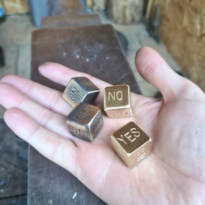 Handmade brass decision dice 20mm Solid Brass Blacksmith Dice steampunk gambling steel copper gold fathers gift husband