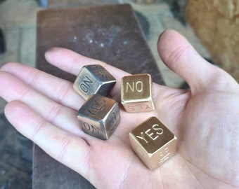 Handmade brass decision dice 20mm Solid Brass Blacksmith Dice steampunk gambling steel copper gold fathers gift husband