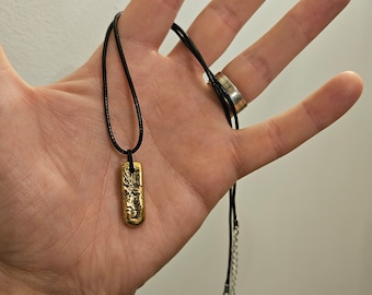 Brass Mini Pendant handmade necklace, keychain blacksmith brass keyring necklace
