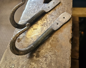 Blacksmith Hooks jay hooks chunky coat hooks handmade upcycled forged hooks rustic wall mounted hat hooks industrial decor J hook