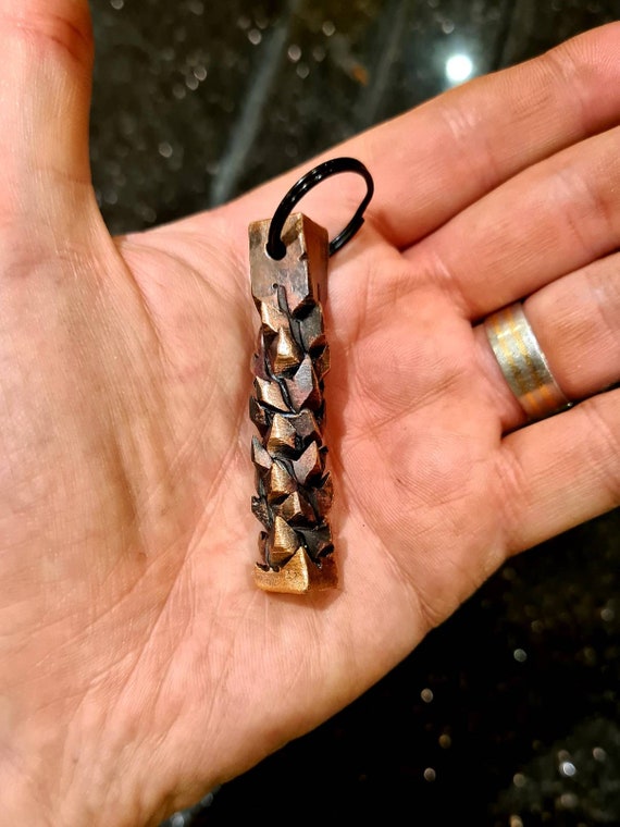 Blacksmith Keychain Dragon Scale Copper Keyring Twist Keyfob Etsy