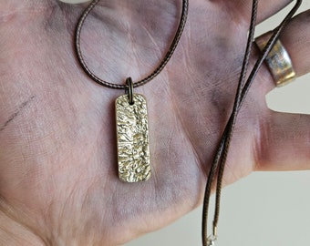 Brass Pendant handmade necklace, keychain blacksmith brass keyring necklace