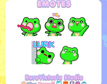 Twitch Emotes Pack 1 | Cute Frog | Green Frog Twitch Streaming Emotes
