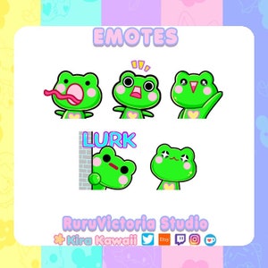 Twitch Emotes Pack 1 | Cute Frog | Green Frog Twitch Streaming Emotes