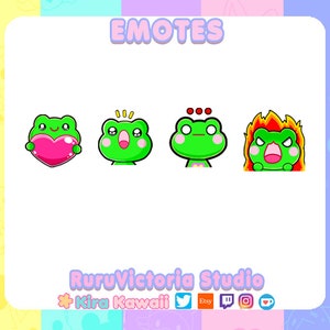 Twitch Emotes Pack 3 | Cute Frog | Green Frog Twitch Streaming Emotes