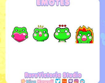 Twitch Emotes Pack 3 | Cute Frog | Green Frog Twitch Streaming Emotes