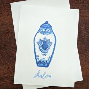 Blue and White Vase Greeting Card