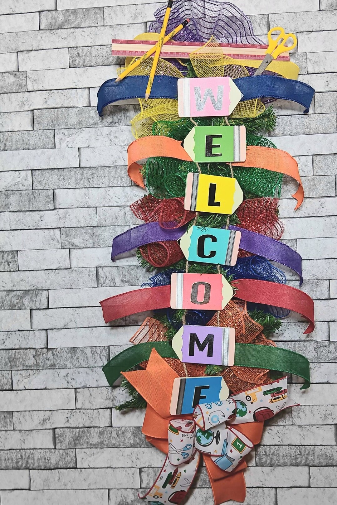 Welcom Ruler Back to School Swag, Welcome Front Door Decor, Welcome Students ...