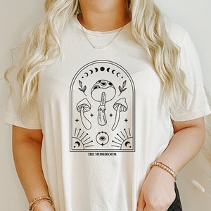 Mushroom Shirt Tarot Shirt Witchy T Shirt Tarot Card Shirt Mushroom T Shirt Indie Clothing Indie Clothes Goblincore Shirt Fairycore Shirt
