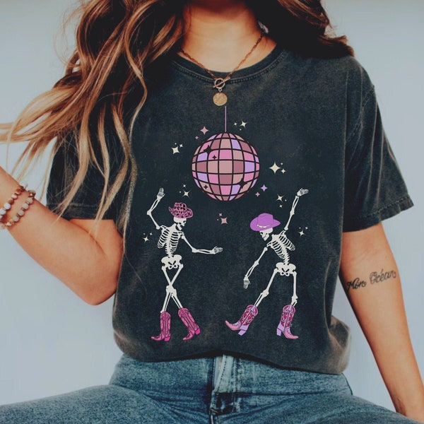 Disco Cowgirl Shirt Space Cowgirl Shirt Cosmic Cowgirl Outfit Disco Cowgirl Bachelorette Trendy Skeleton Shirt Disco Cowgirl Outfit