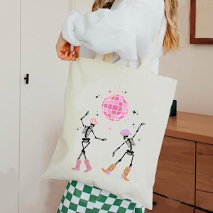 Disco Cowgirl Tote Bag Aesthetic Bridesmaid Tote Bag Disco Bachelorette Halloween Tote Bag Trick Or Treat Bag Space Cowgirl Tote Trendy Tote