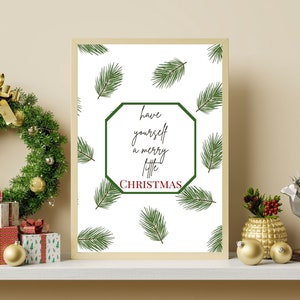 Rustic Christmas Decor, Christmas Decorations Wall Decor Christmas Printable Christmas Wall Art, Have Yourself a Merry Little Christmas Sign