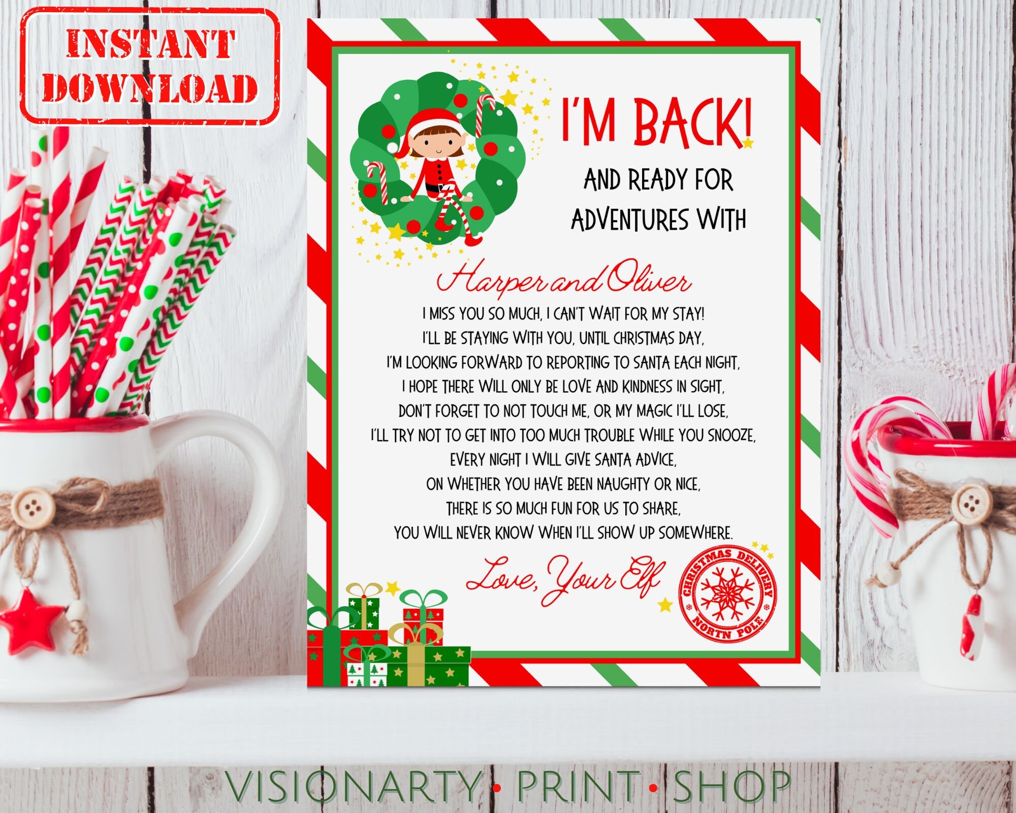 Personalized Elf Letter Welcome Back Letter From Two Elves - Etsy