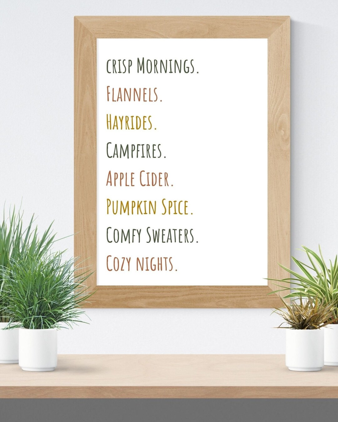 Fall Things Printable, Digital Download, Fall Decor, Autumn Decor, Fall ...