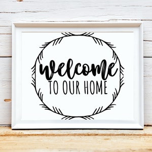 Welcome to Our Home Sign Printable, Welcome Quote Print, Welcome Home Wall Art, Boho Welcome Print, Welcome Quote Poster, House Warming Gift