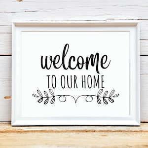 Welcome to Our Home Sign Printable, Welcome Quote Print, Welcome Wall Art, Farmhouse Welcome, Welcome Quote Print, Housewarming Gift