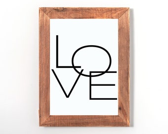 Love Printable, Printable Love Sign, Neutral Modern Print, Love Wall Art, Minimalist Quote, Love Word Art Decor, Digital Download, Welcome