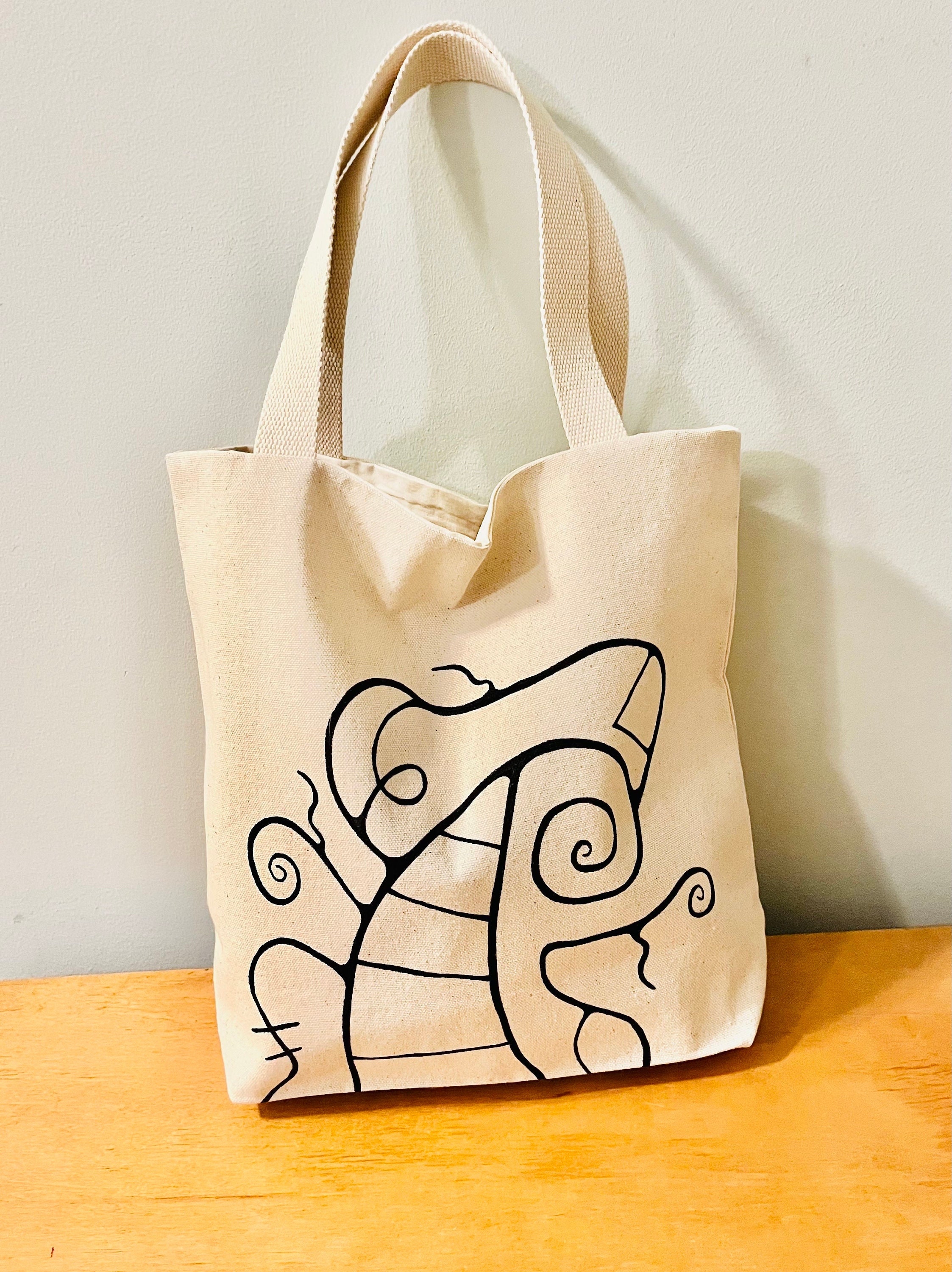 【ARTS&CRAFT】AGING CANVAS BASIC TOTE Canvas Tote Bag - Small Handcrafted Bag - Original Hand