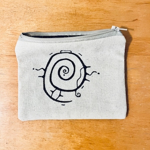 Cartera de lona plana - Diseño pintado a mano - Bolsa con cremallera con forro interior - Accesorios cosidos a mano - Estuches para tarjetas