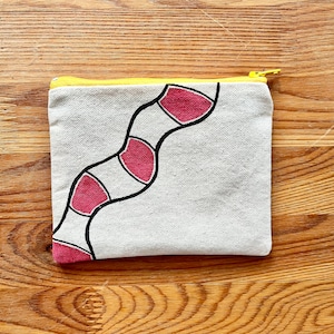 Bolsa cosida a mano - Hallazgos ecológicos - Cartera minimalista - Estuches para tarjetas de tela - Bolsa con cremallera hecha artesanalmente - Regalo para profesor
