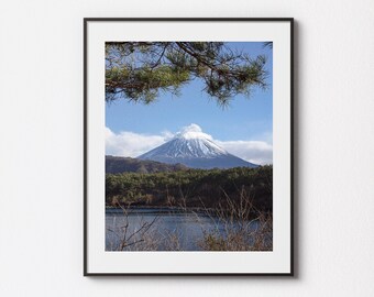 Framed 100% Wood Japan Poster Japan Decor Fuji Poster Mount Fuji Autumn Poster Eco-Friendly Fall at Mt Ready to Hang Fuji