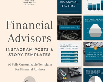 60 Instagram Templates for Financial Coaches | Financial Advisors | Instagram Templates | Social Media Templates