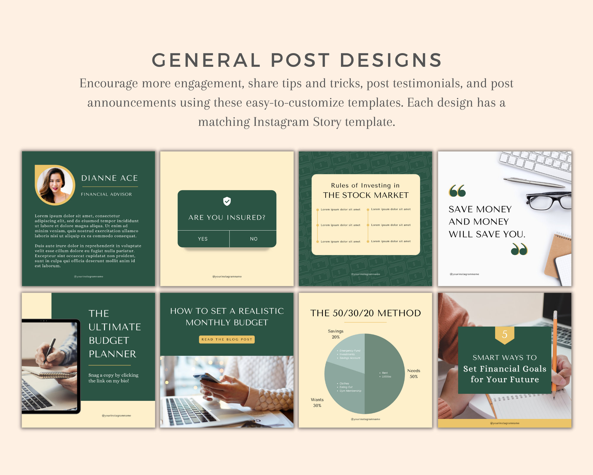 60 Instagram Templates for Financial Advisors Financial Coach Instagram