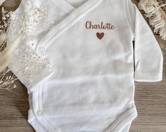Personalized baby crossover bodysuit / personalized newborn bodysuit