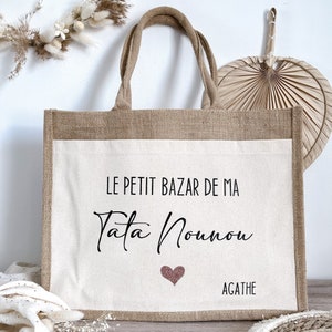 Sac cabas personnalisé en jute Maîtresse et Nounou image 1