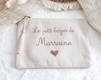 Pochette plate Marraine personnalisée en coton bio