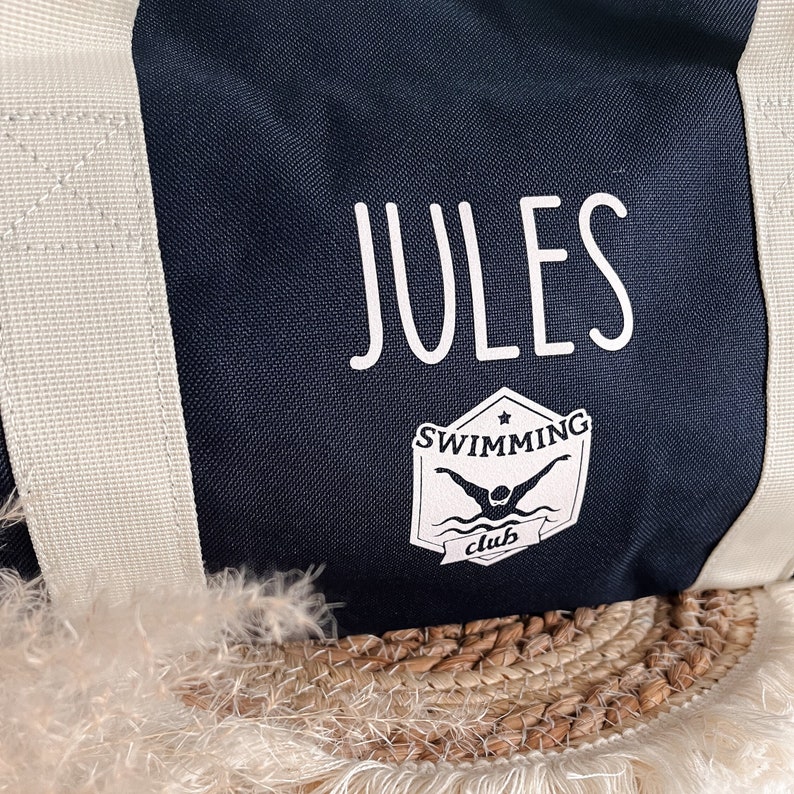 Personalized navy blue children's sports bag sports bag, football bag, swimming pool bag image 5