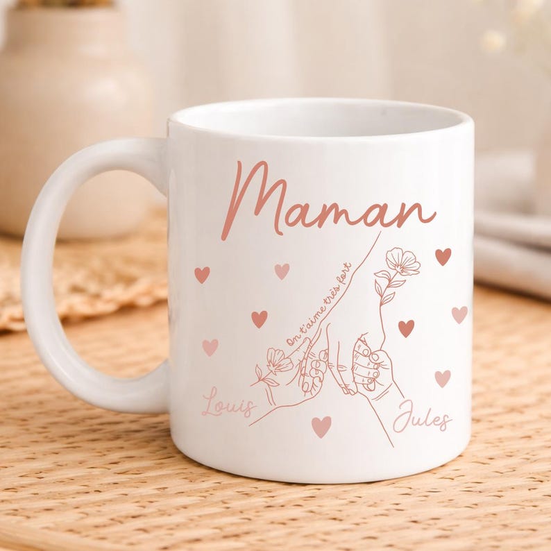 Taza personalizada para mamá / Taza personalizada para abuela / Regalo para el Día de la Madre / Regalo para el Día de la Abuela Maman